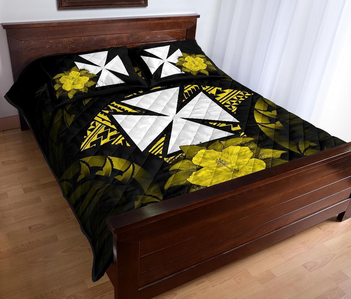 Wallis And Futuna Polynesian Quilt Bed Set Hibiscus Yellow