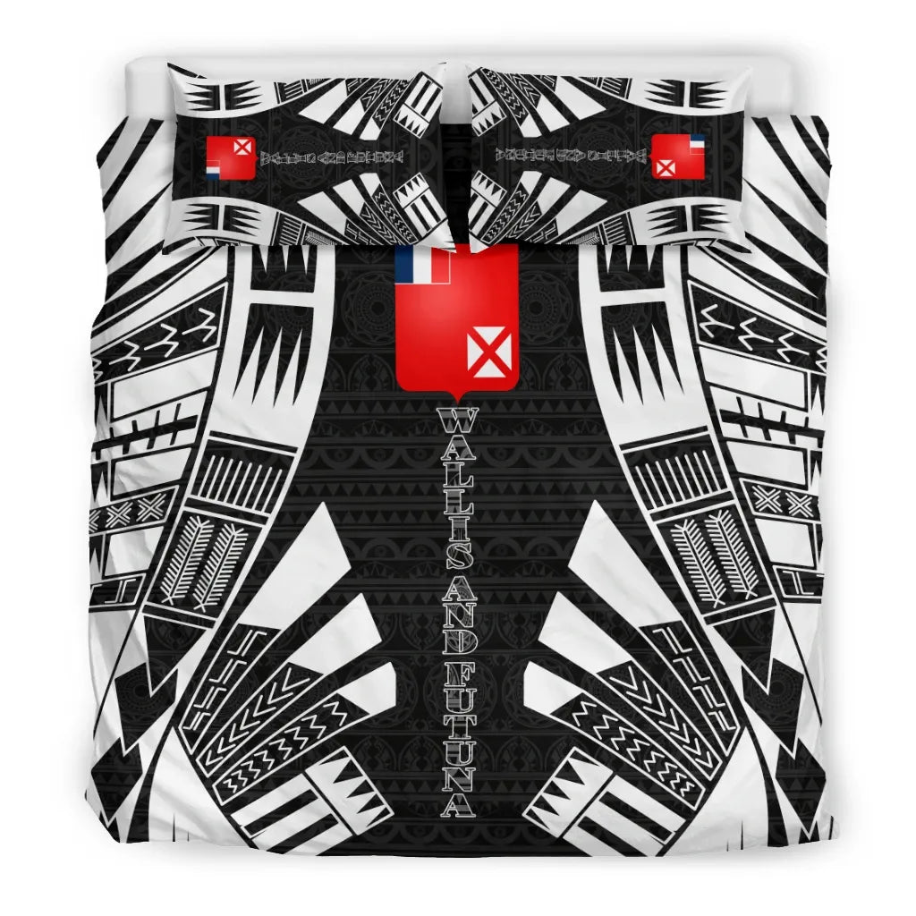 Wallis And Futuna Duvet Cover Set - Polynesian Tattoo