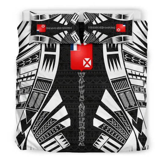 Wallis And Futuna Duvet Cover Set - Polynesian Tattoo