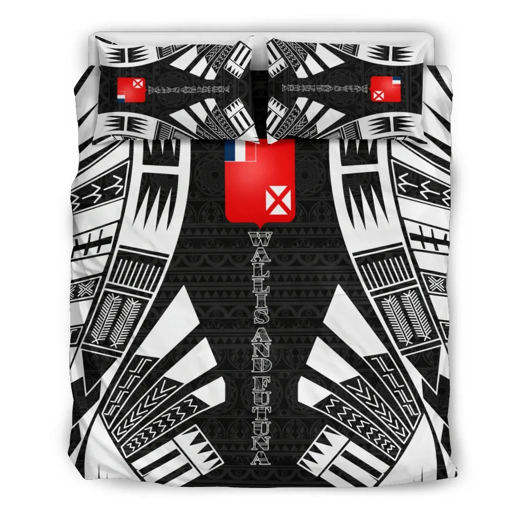 Wallis And Futuna Duvet Cover Set - Polynesian Tattoo