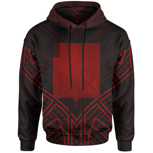 Wallis & Futuna Hoodie - Wallis & Futuna Seal Red Tribal Patterns