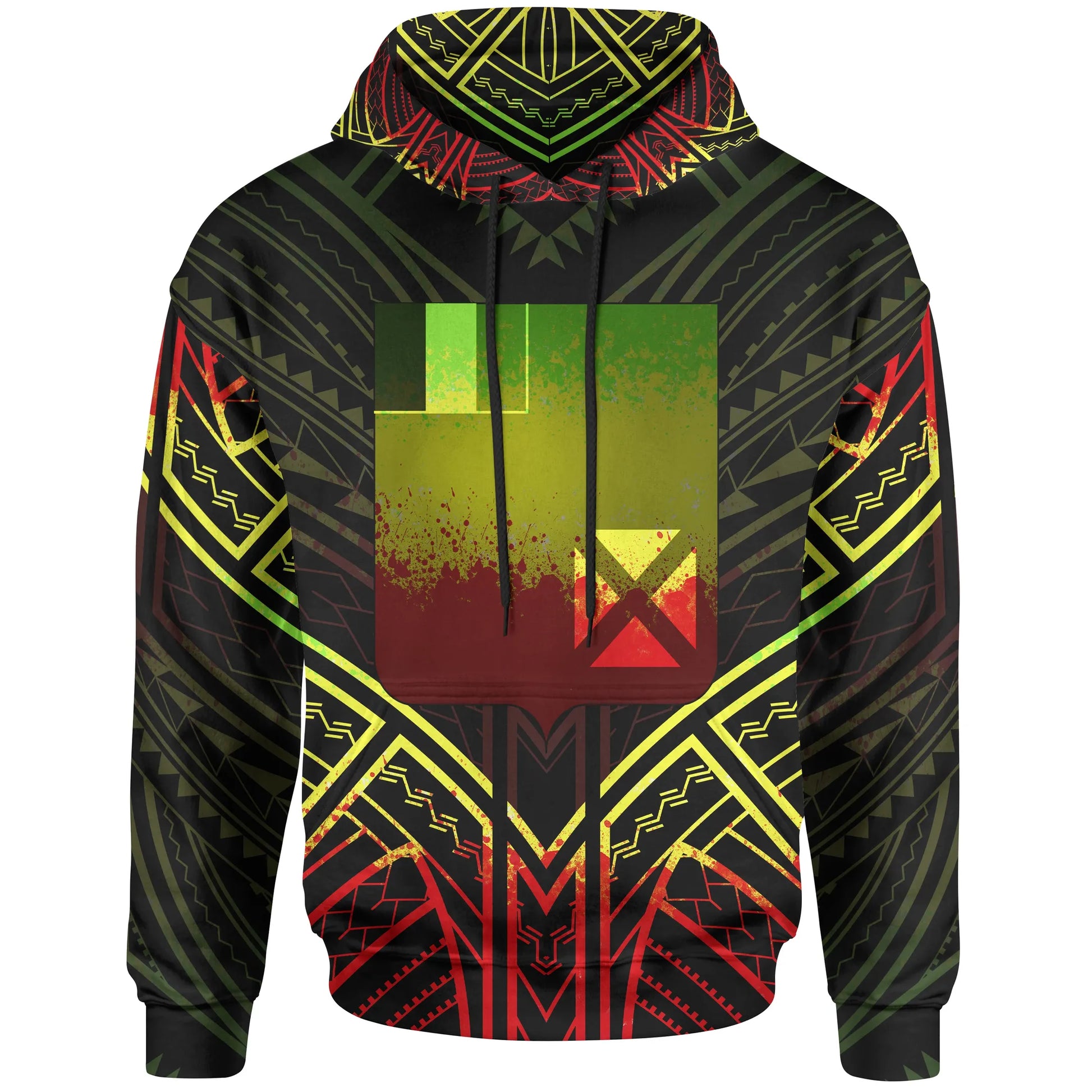 Wallis & Futuna Hoodie - Wallis & Futuna Seal Reggae Tribal Patterns