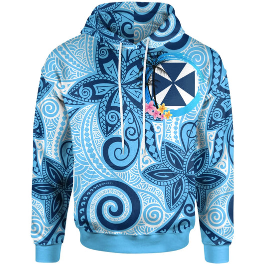 Wallis & Futuna Hoodies - Tribal Plumeria Pattern