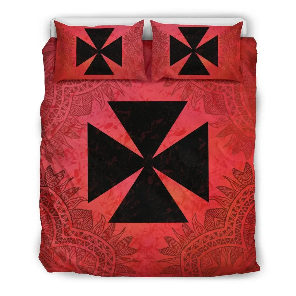 Wallis And Futuna Duvet Cover Set - Wallis And Futuna Coat Of Arms Red