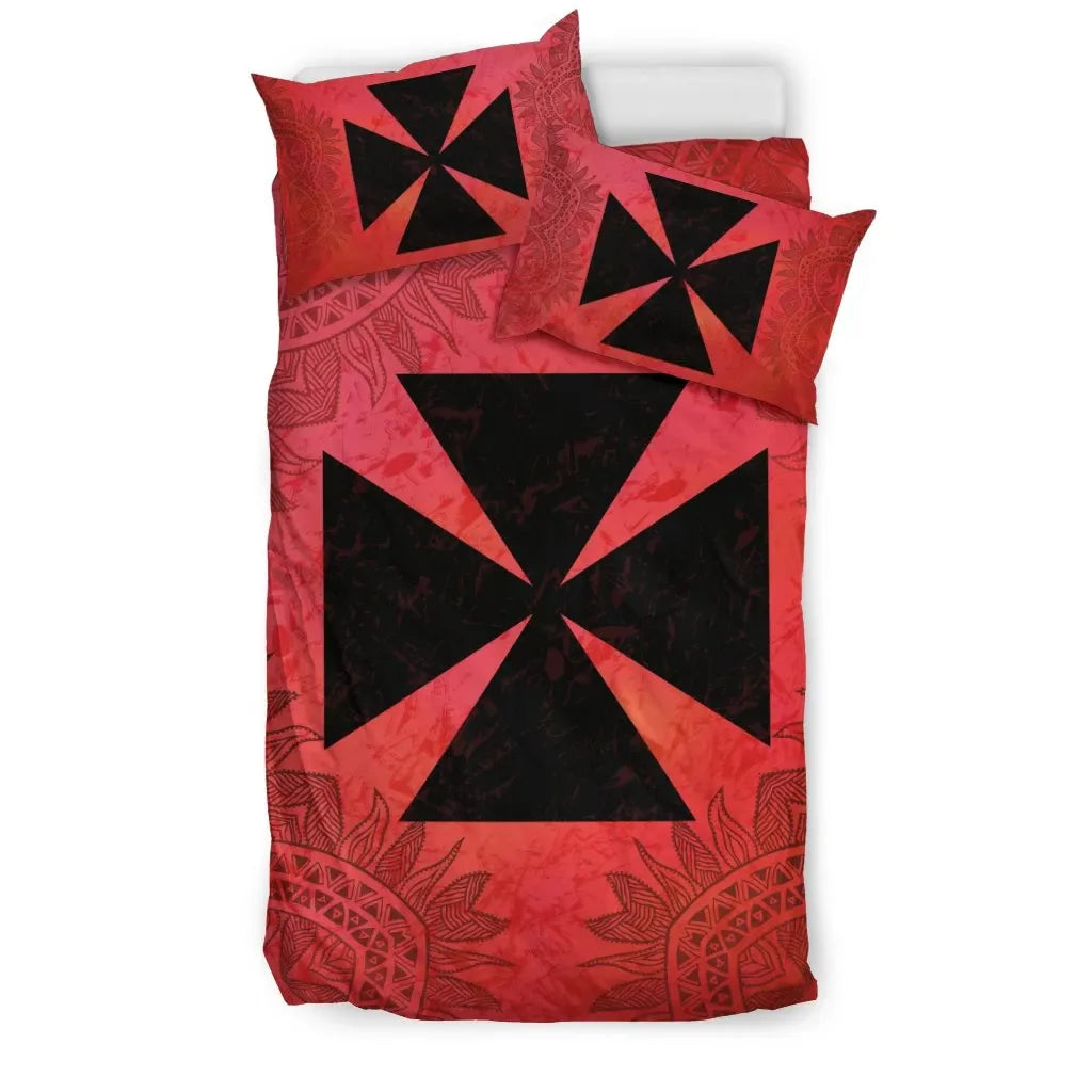 Wallis And Futuna Duvet Cover Set - Wallis And Futuna Coat Of Arms Red