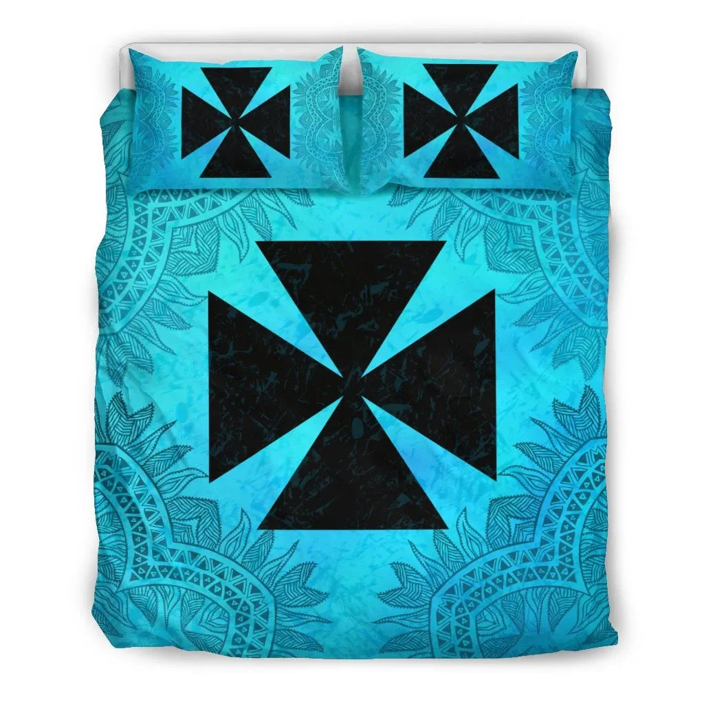 Wallis And Futuna Duvet Cover Set - Wallis And Futuna Coat Of Arms Turquoise