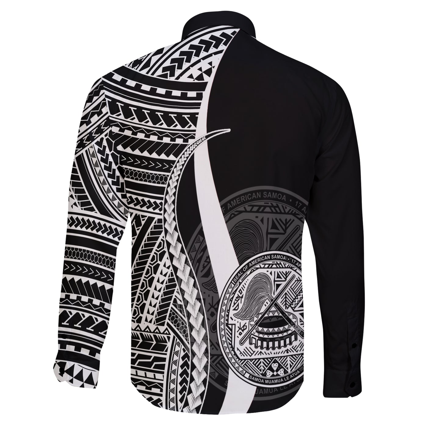 American Samoa Long Sleeve Shirt - Polynesian Tentacle Tribal Pattern