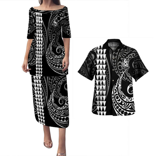 Vanuatu Combo Puletasi And Shirt Kakau Style White