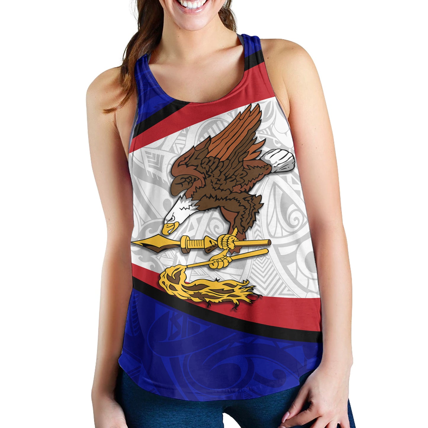 American Samoa Women Tank - American Samoa Polynesian Flag With Coat Of Arms
