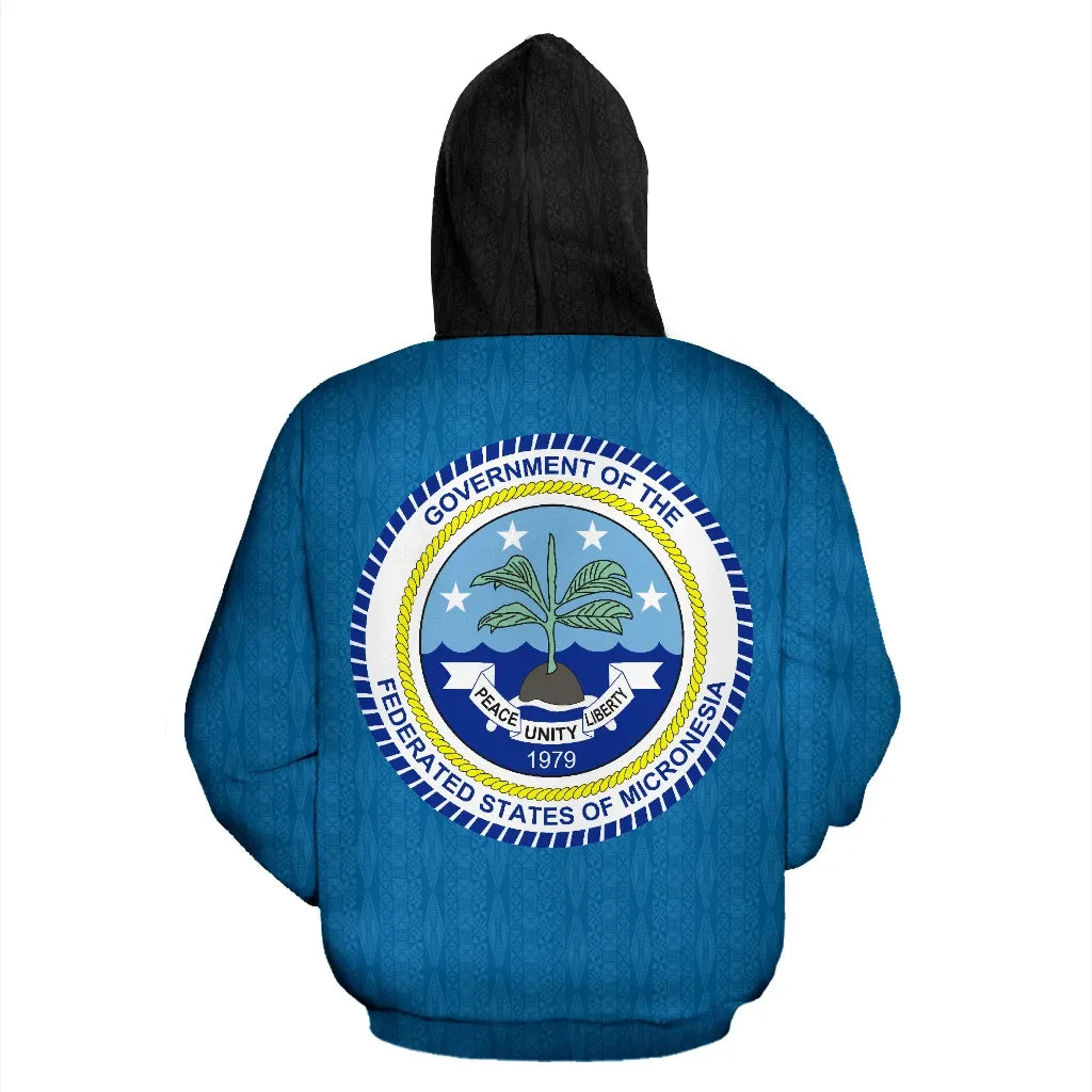 Yap All Over Hoodie - Yap Flag Micronesia