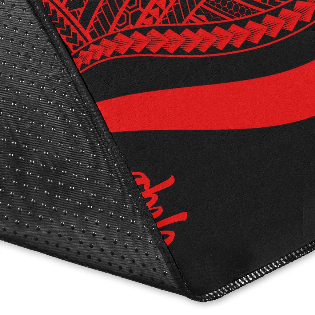 Yap Area Rug - Red Polynesian Tentacle Tribal Pattern