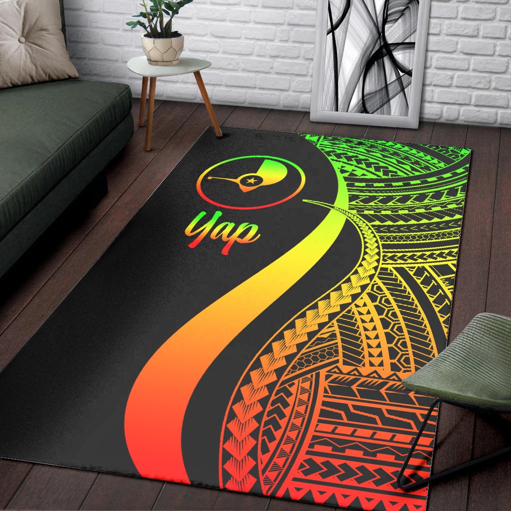 Yap Area Rug - Reggae Polynesian Tentacle Tribal Pattern
