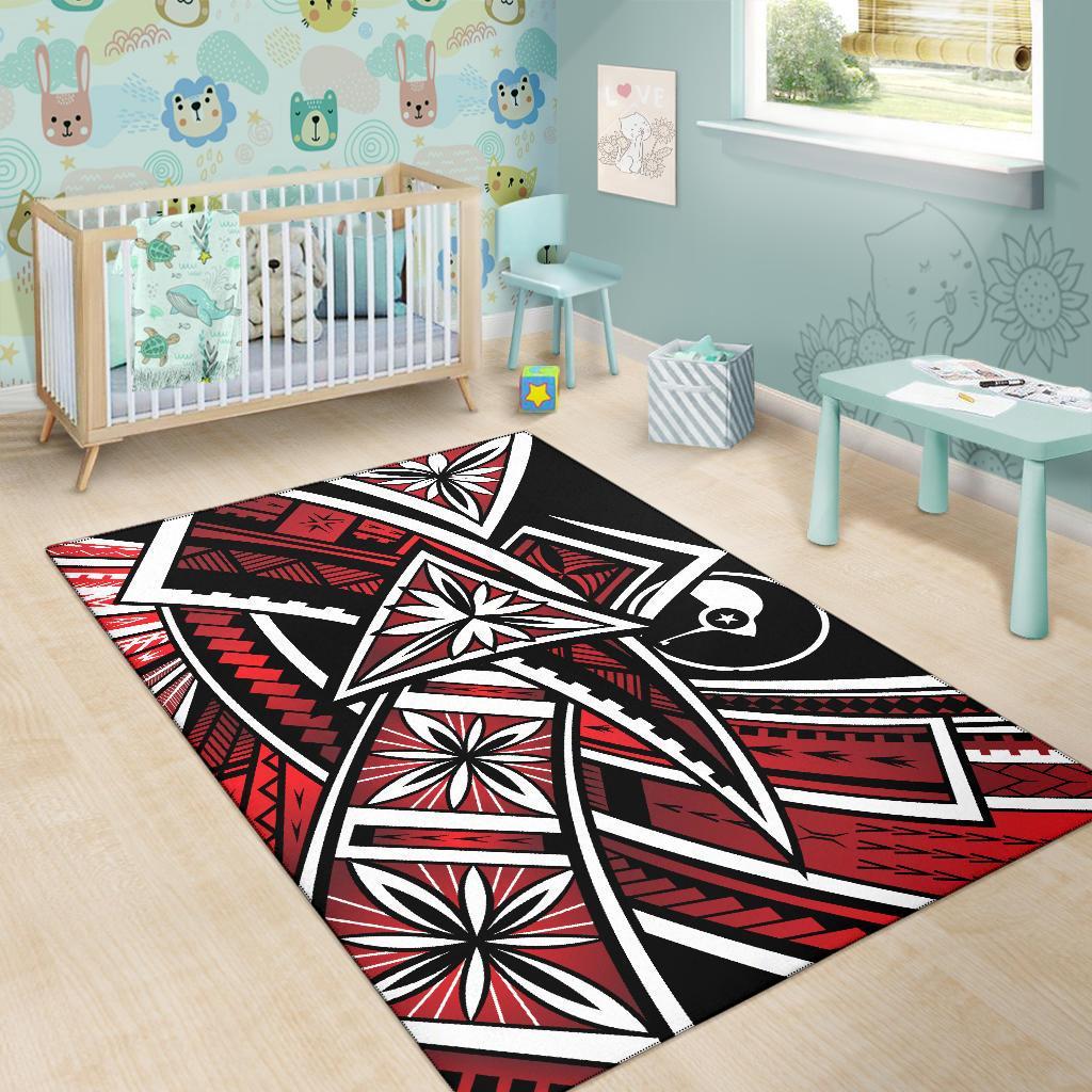 Yap Area Rug - Tribal Flower Special Pattern Red Color