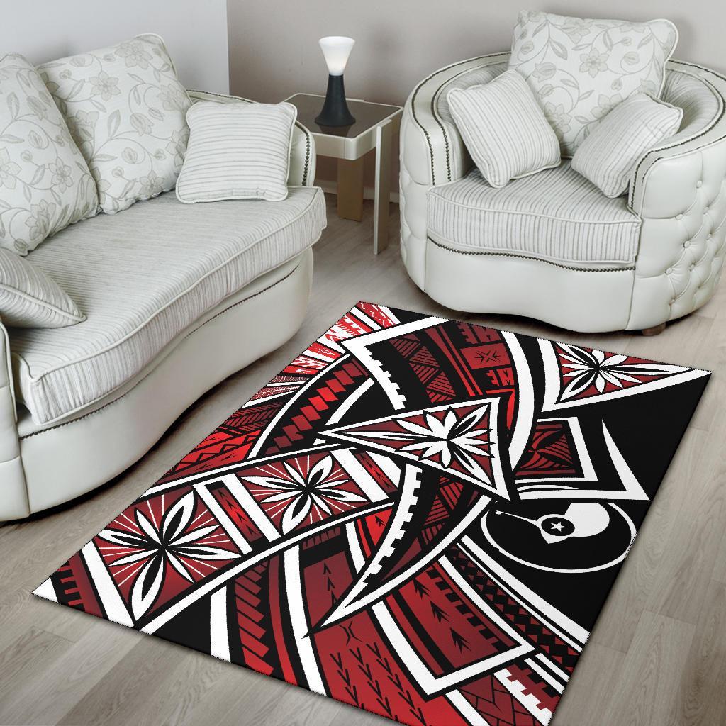 Yap Area Rug - Tribal Flower Special Pattern Red Color