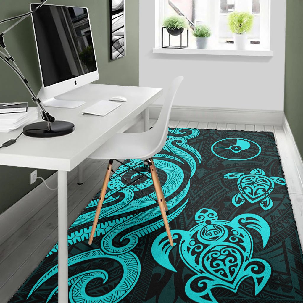Yap Area Rug - Turquoise Tentacle Turtle