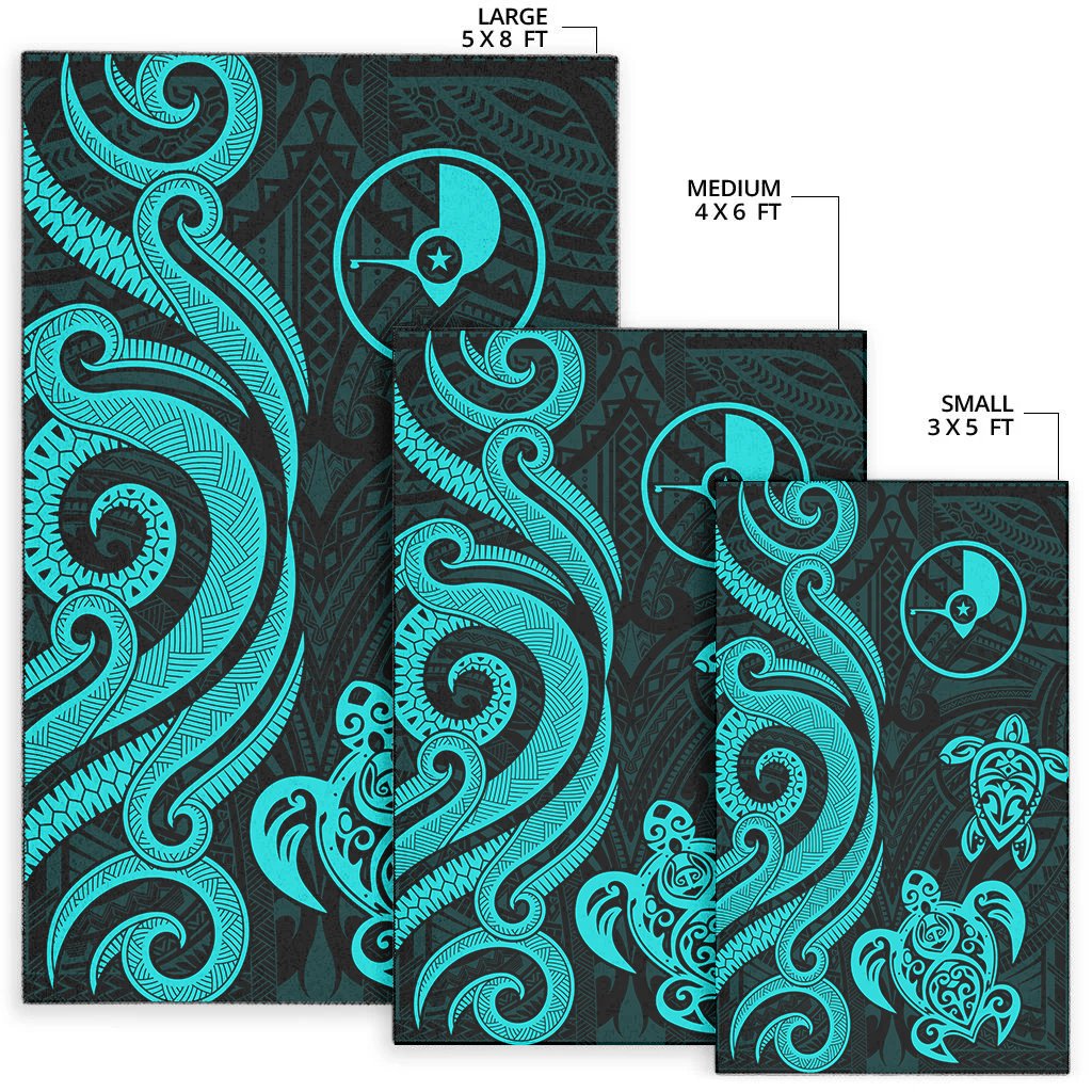 Yap Area Rug - Turquoise Tentacle Turtle