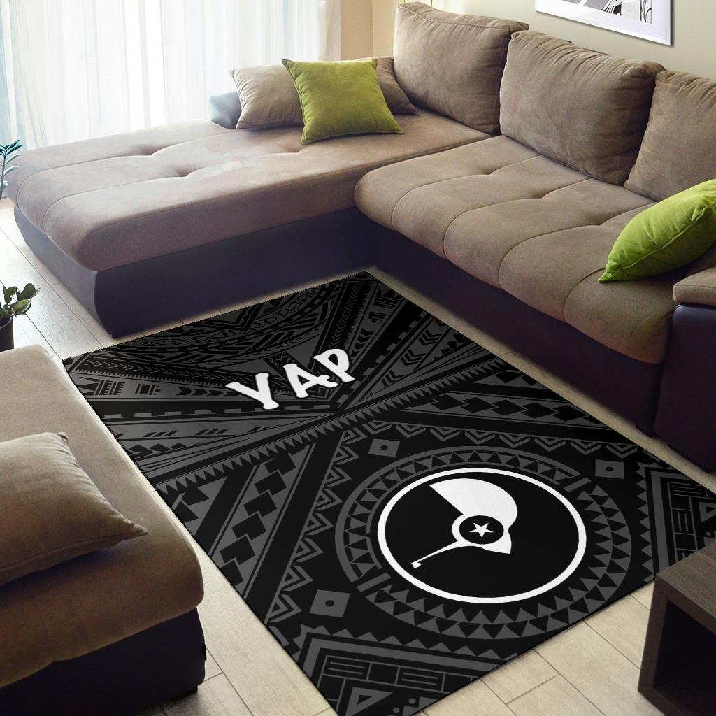 Yap Area Rug - Yap Seal With Polynesian Tattoo Style