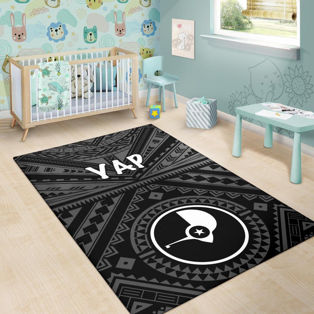 Yap Area Rug - Yap Seal With Polynesian Tattoo Style