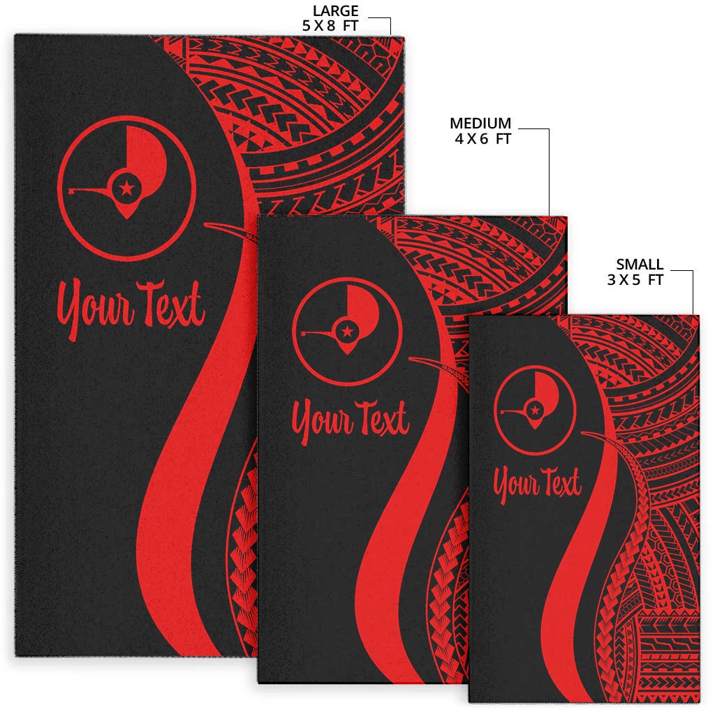 Yap Custom Personalised Area Rug - Red Polynesian Tentacle Tribal Pattern