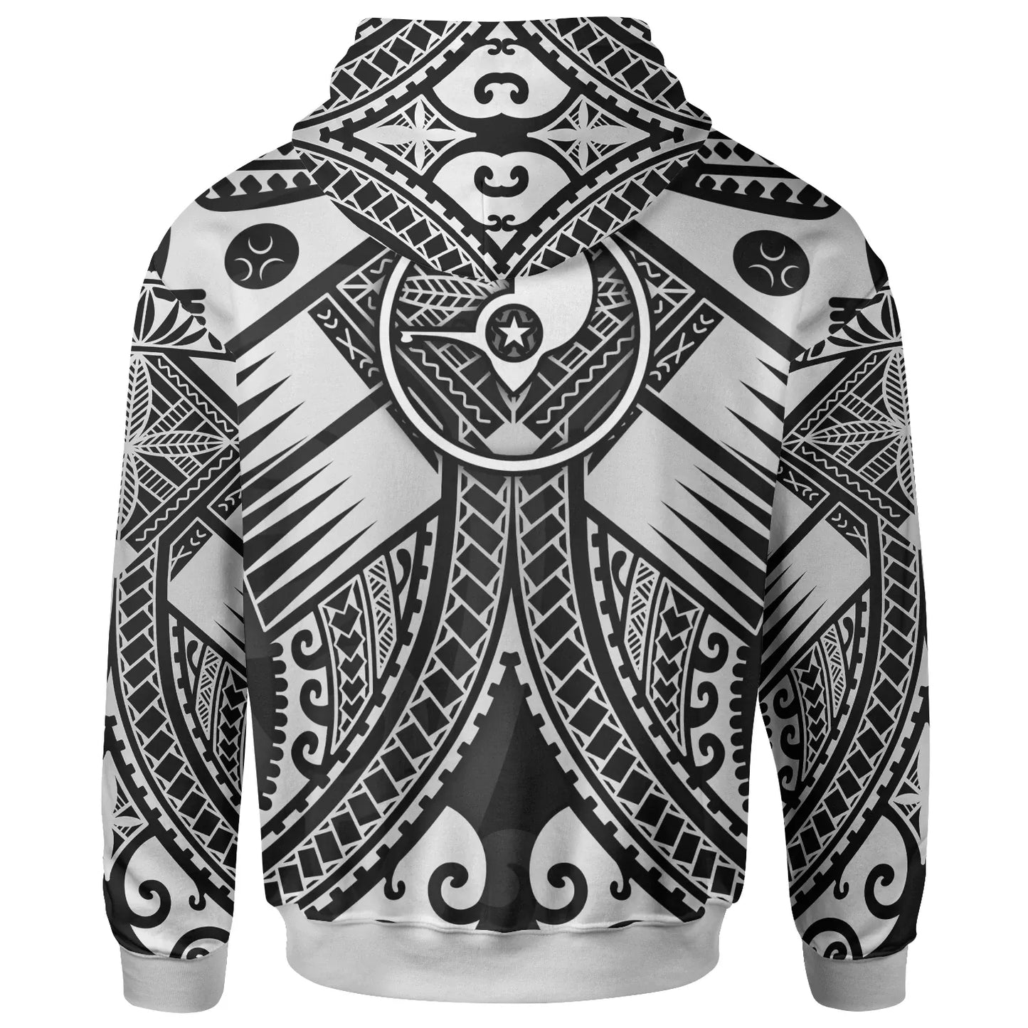 Yap Custom Personalised Hoodie - White Seal with Polynesian Tattoo