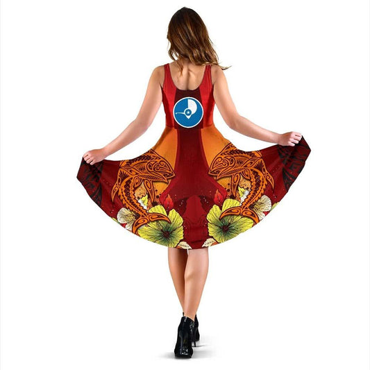 Yap Custom Personalised Midi Dress - Tribal Tuna Fish