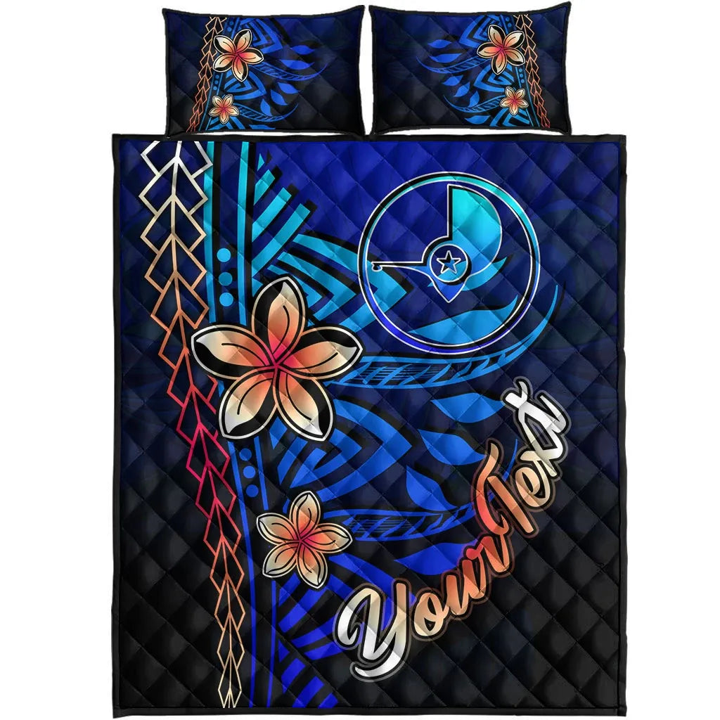 Yap Custom Personalised Quilt Bed Set - Vintage Tribal Mountain