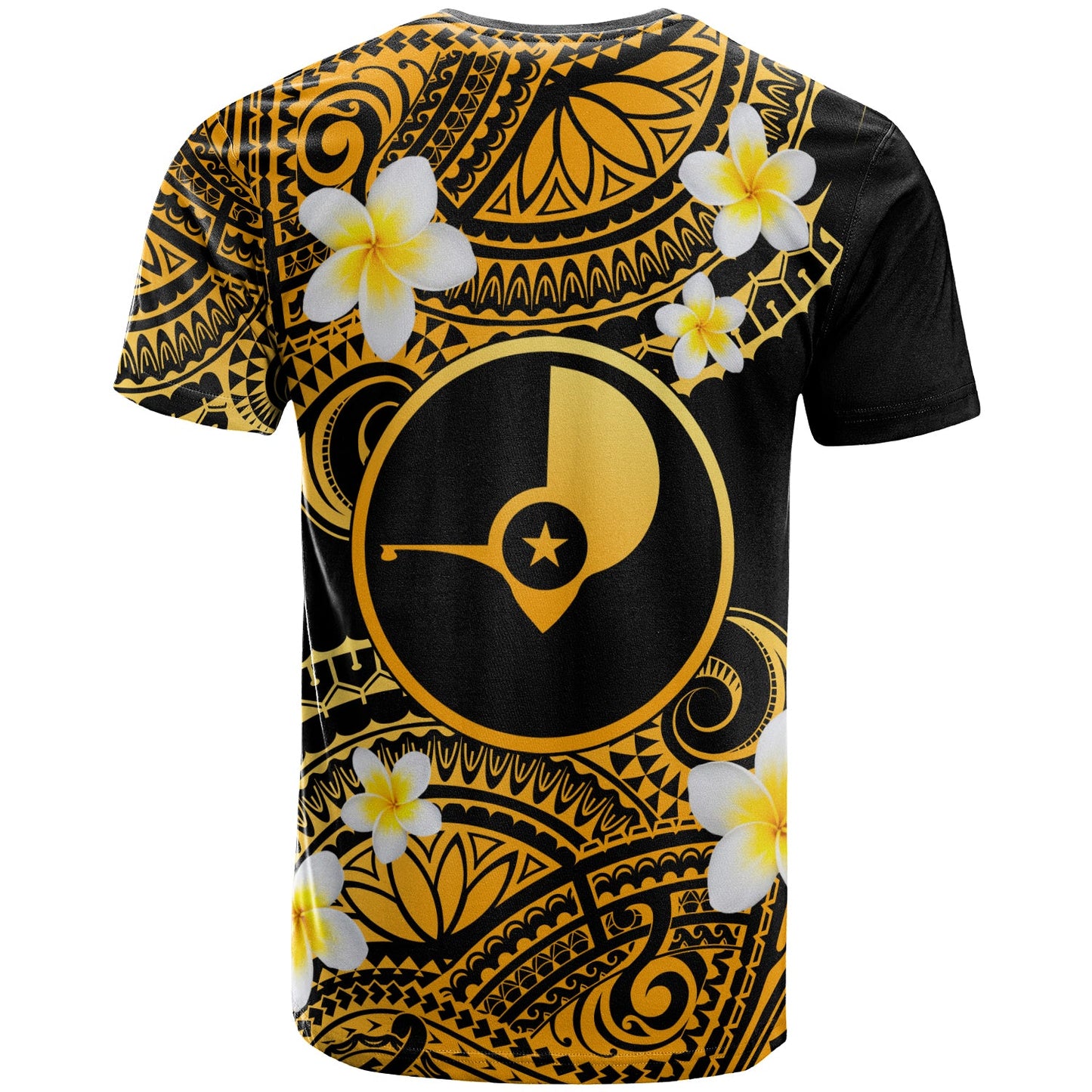 Yap Custom Personalised T-Shirt - Plumeria Polynesian Vibe Gold