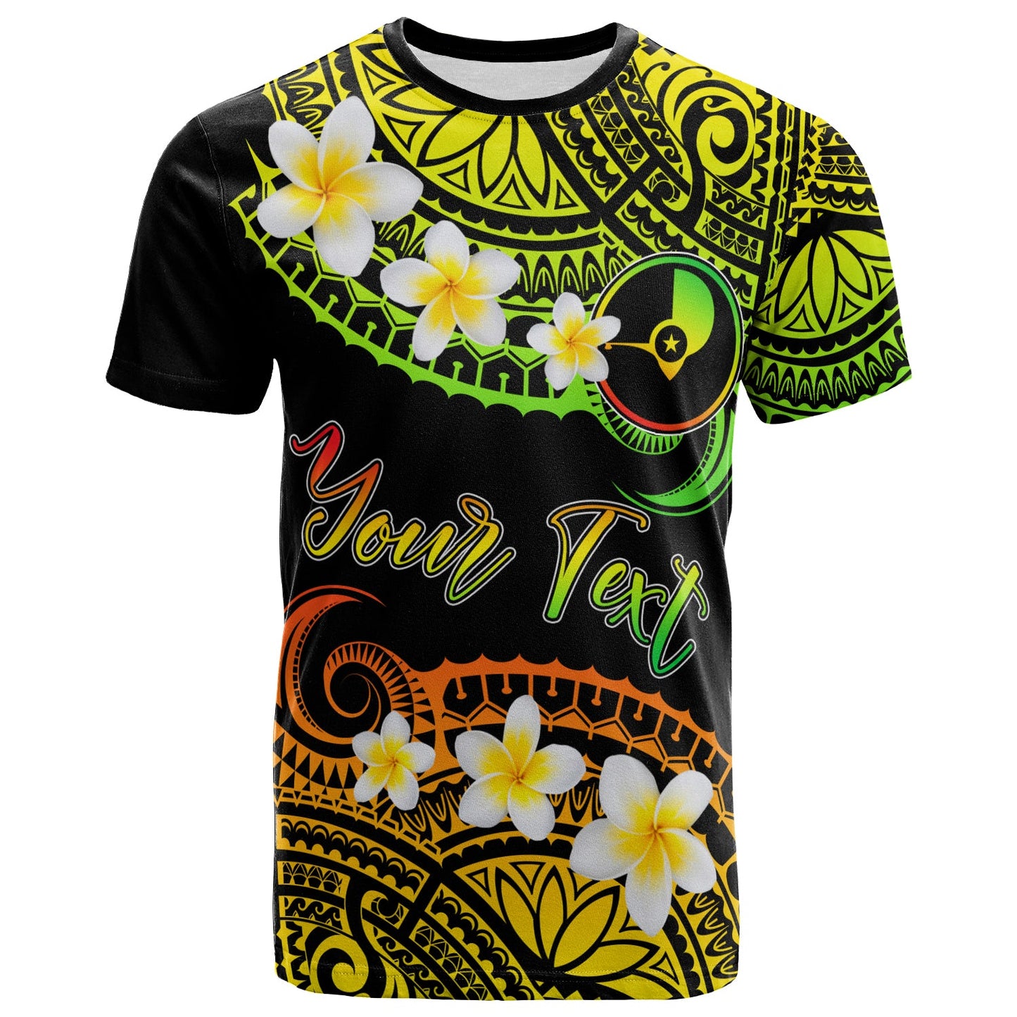 Yap Custom Personalised T-Shirt - Plumeria Polynesian Vibe Reggae
