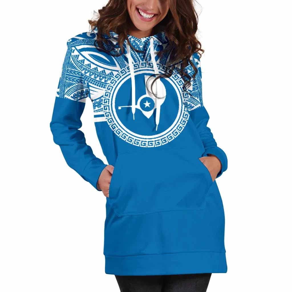 Yap Female Hoodie Dress - Yap Coat Of Arms Polynesian Flag Color