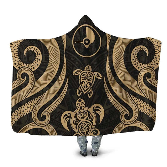 Yap Hooded Blanket - Gold Tentacle Turtle