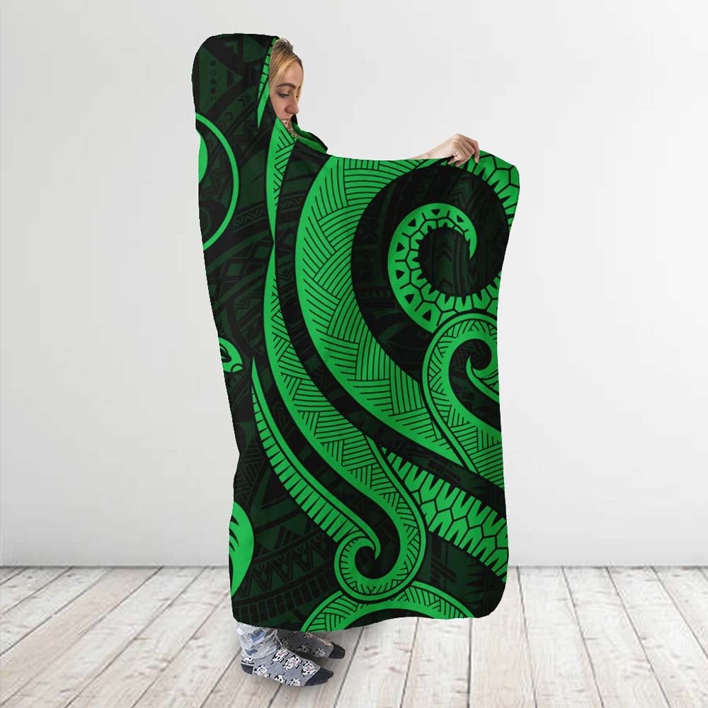 Yap Hooded Blanket - Green Tentacle Turtle