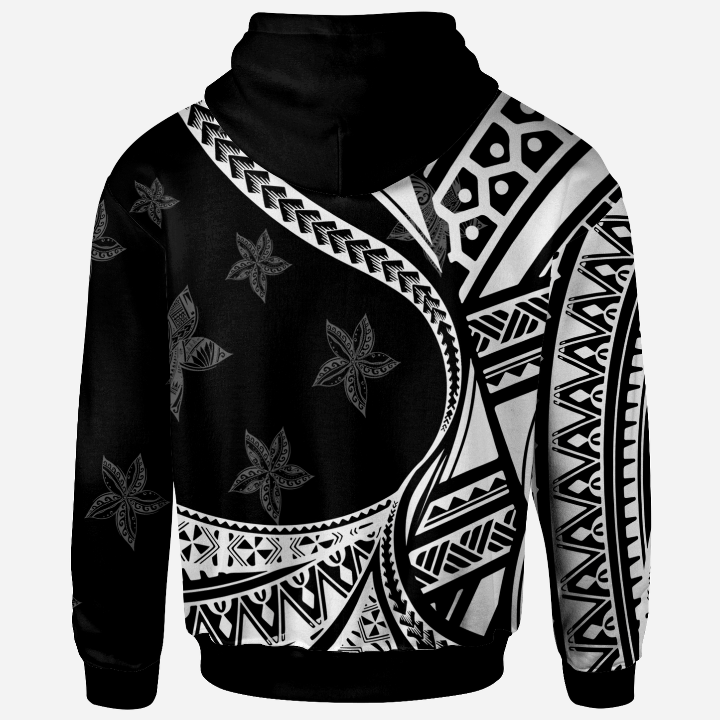 Yap Hoodie - Plumeria Flowers White Version