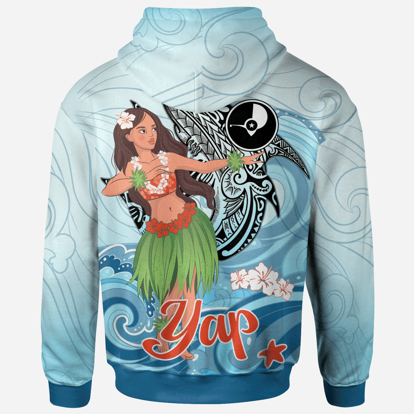 Yap Hoodie - Polynesian Girls With Shark