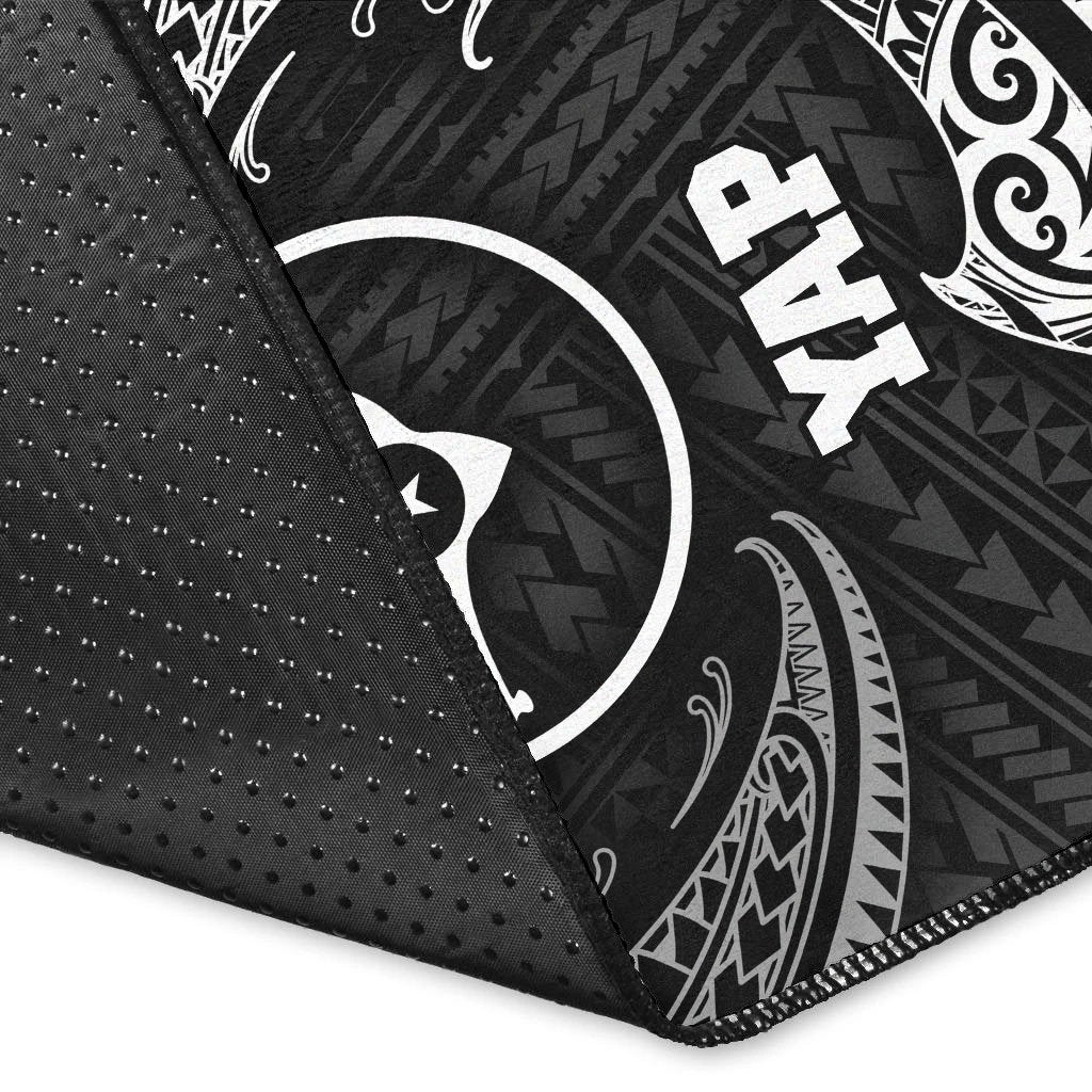 Yap Micronesia Area Rug - White Tribal Wave