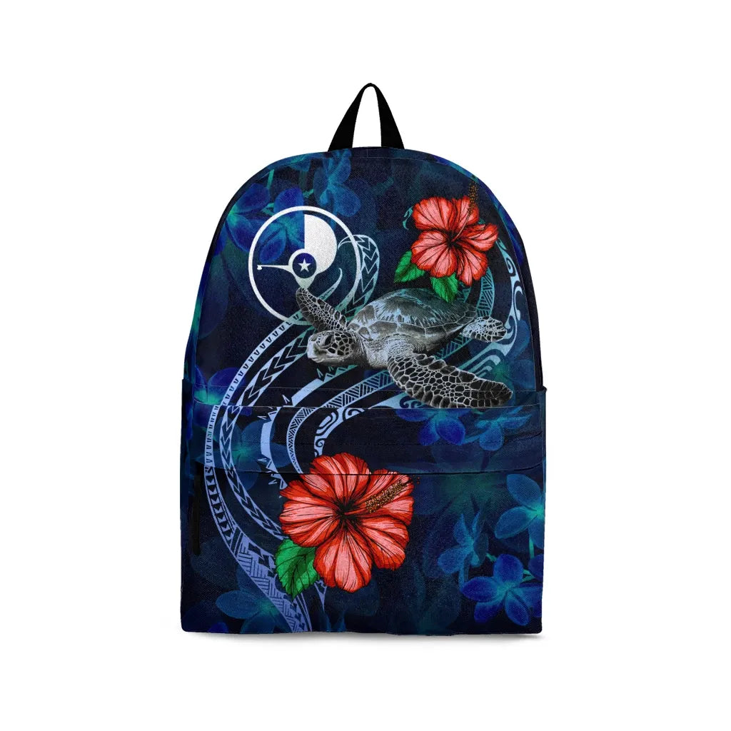 Yap Micronesia Backpack - Blue Turtle Hibiscus