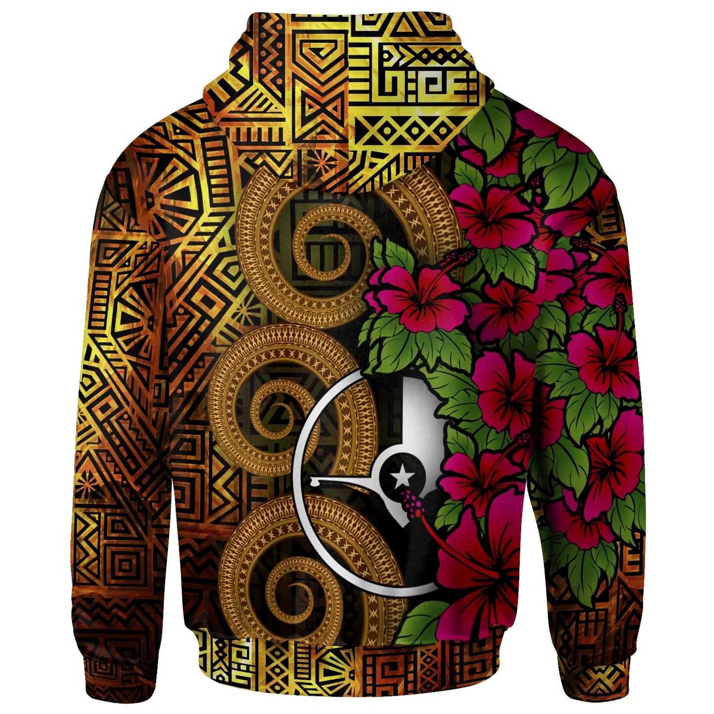 Yap Micronesia Custom Personalised Hoodie - Hibiscus Vintage