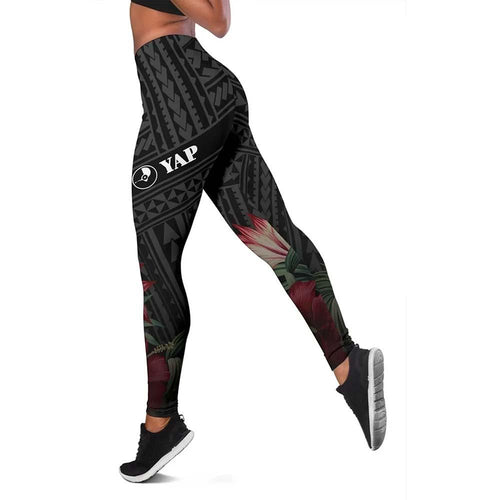Yap Micronesia Legging - Tropical Vintage Hibiscus