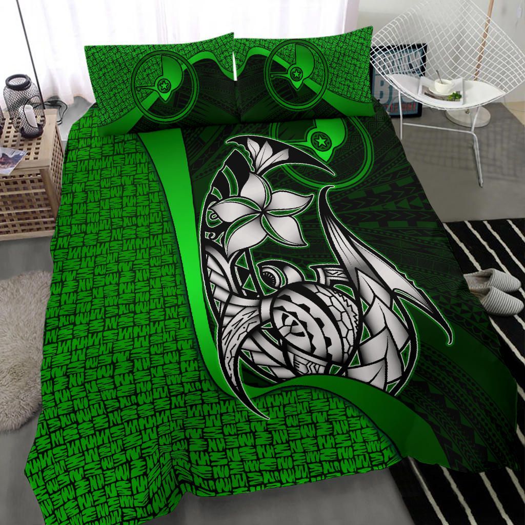 Yap Micronesian Bedding Set Green - Turtle With Hook