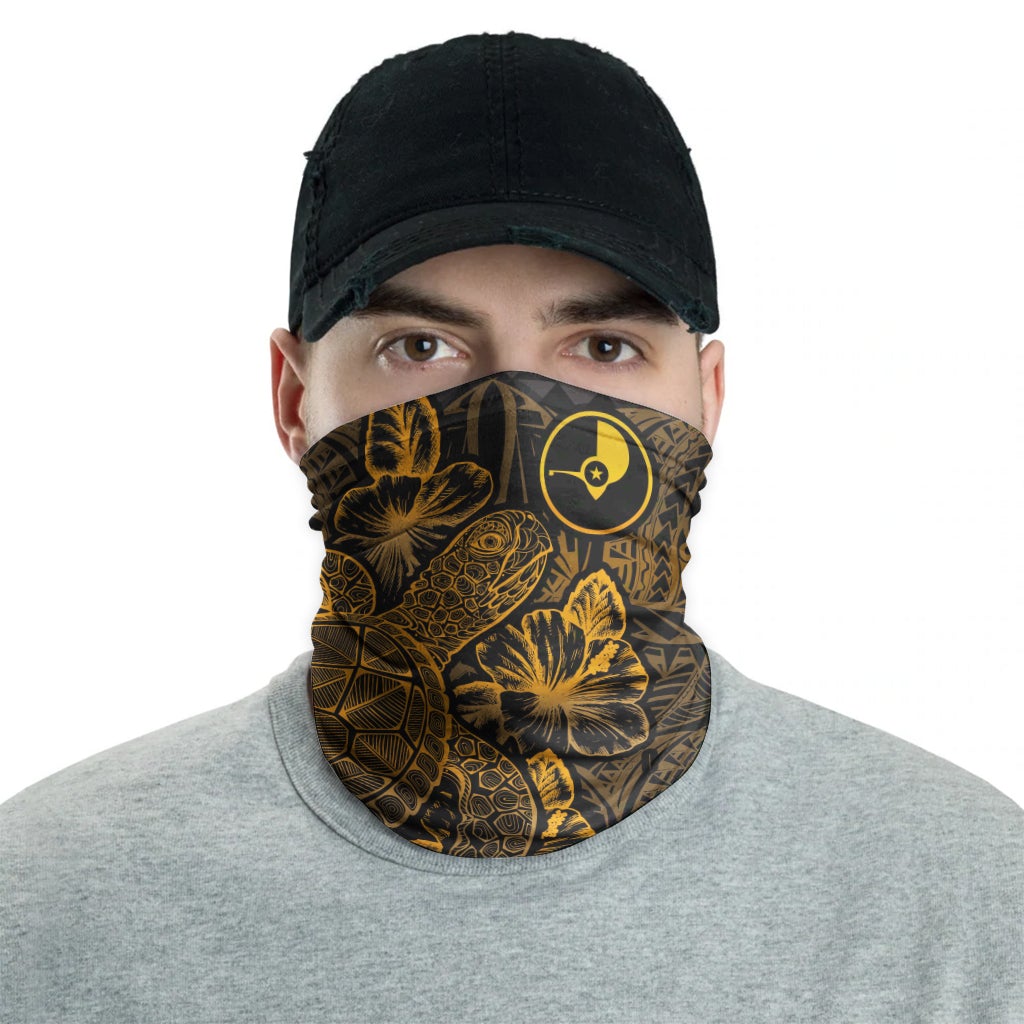 Yap Neck Gaiter - Turtle Hibiscus Gold front