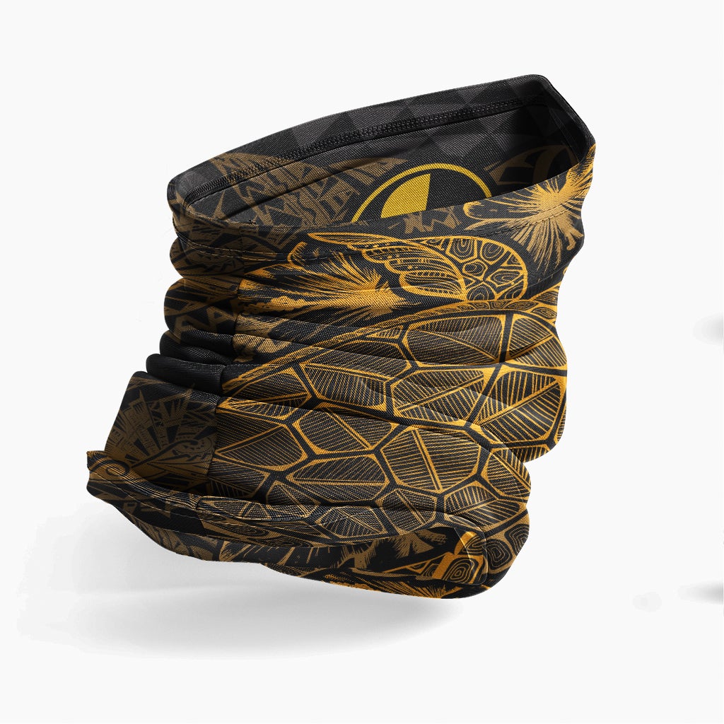 Yap Neck Gaiter - Turtle Hibiscus Gold front