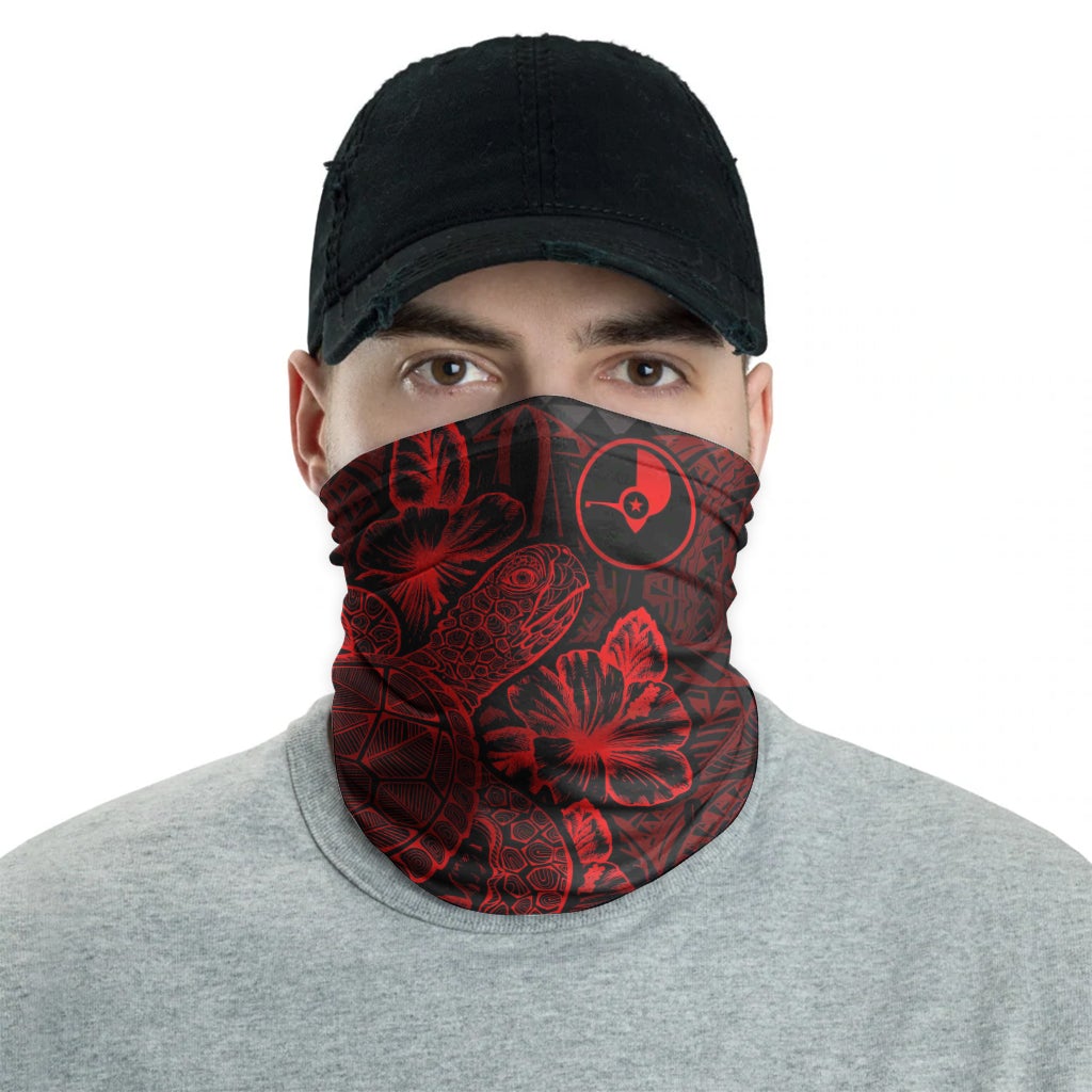 Yap Neck Gaiter - Turtle Hibiscus Red front