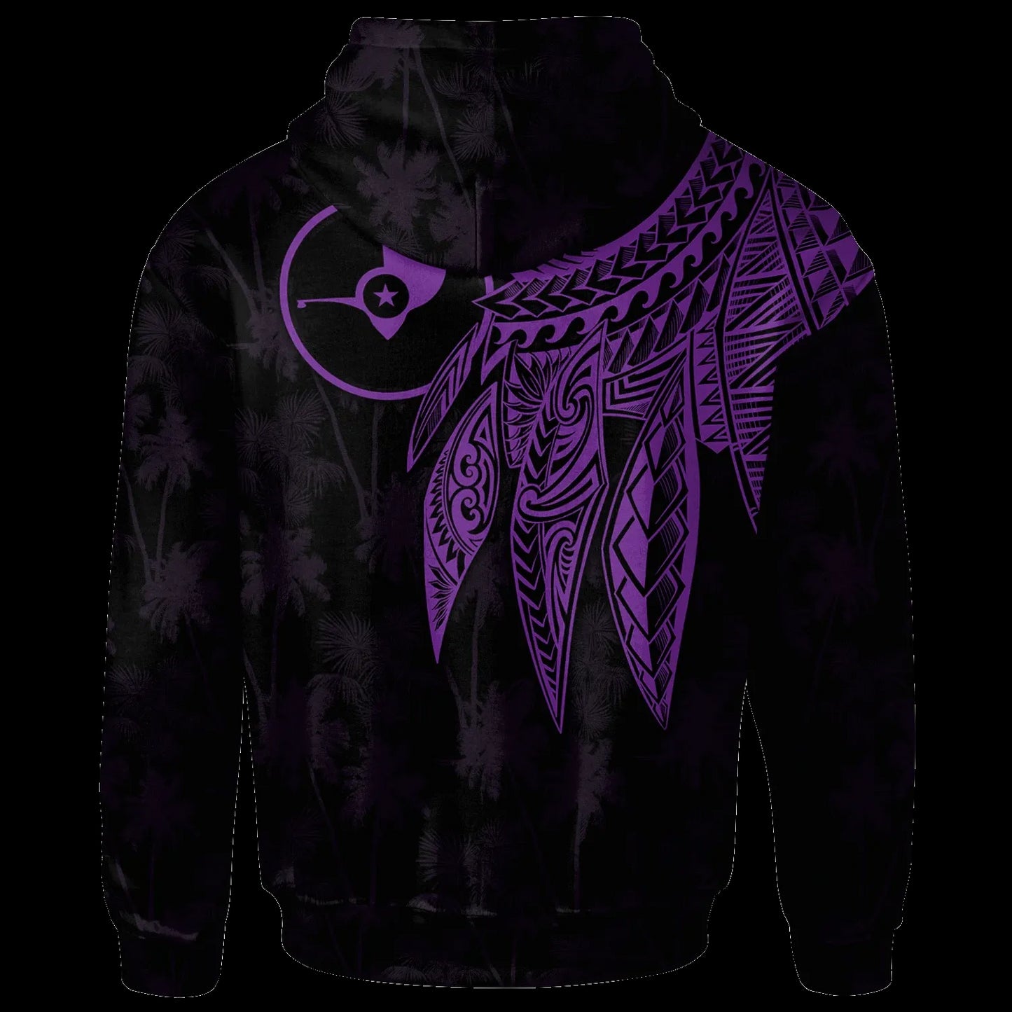 Yap Personalised Hoodie - Polynesian Wings (Purple)