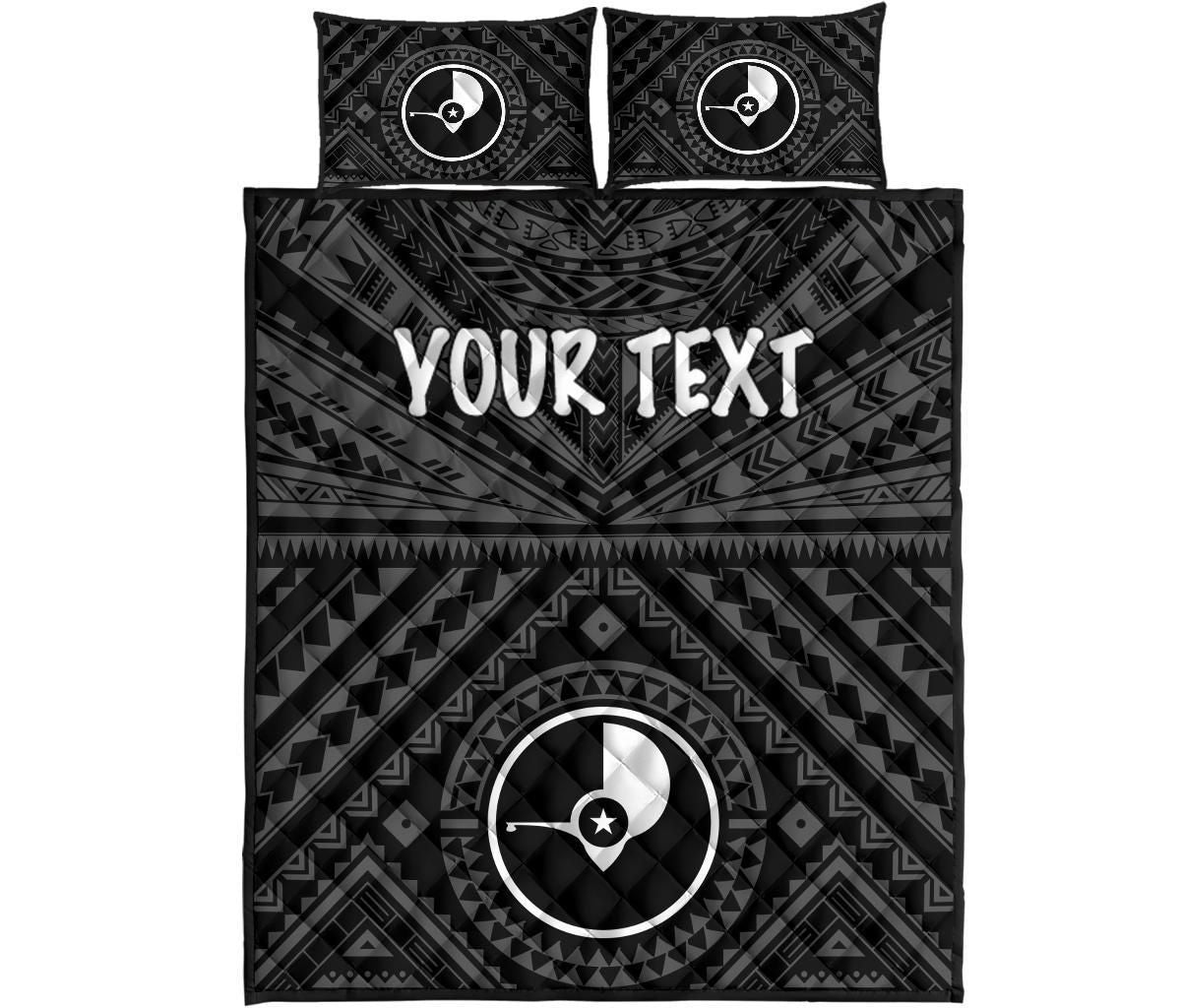 Yap Personalised Quilt Bed Set - Yap Seal With Polynesian Tattoo Style