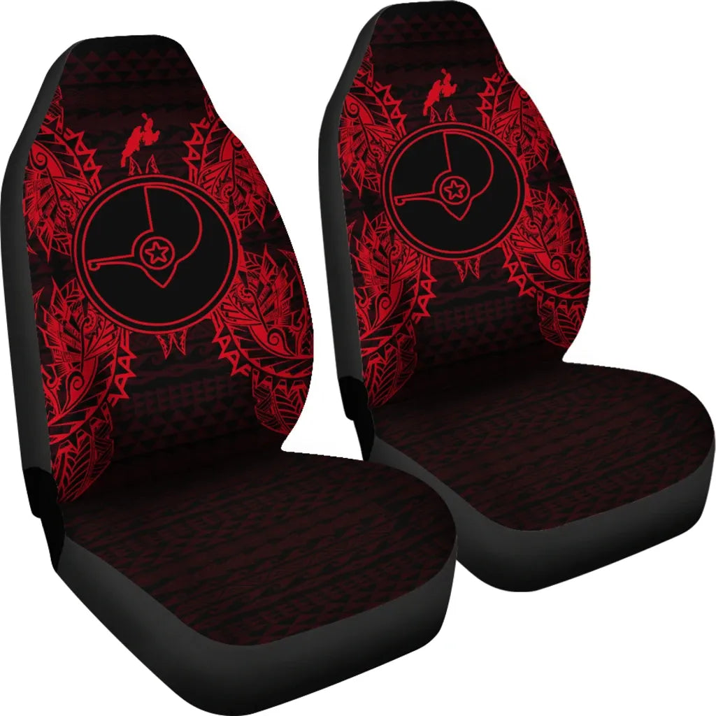 Yap Car Seat Cover - Yap Flag Map Red