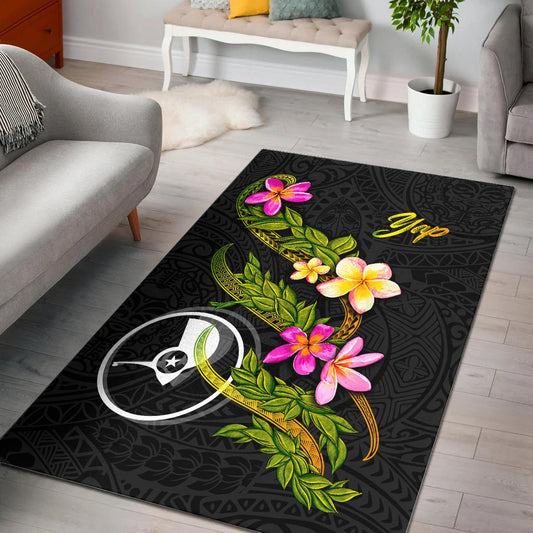 Yap Polynesian Area Rug - Plumeria Tribal