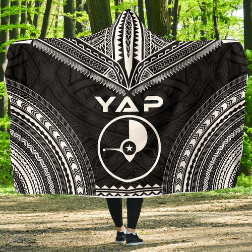 Yap Polynesian Chief Hooded Blanket - Black Version