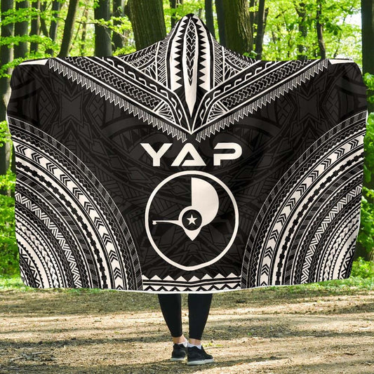 Yap Polynesian Chief Hooded Blanket - Black Version