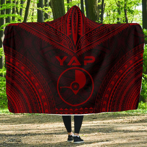 Yap Polynesian Chief Hooded Blanket - Red Version