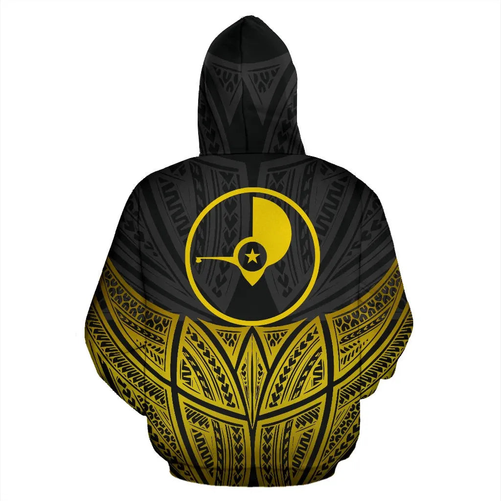 Yap Polynesian Custom Personalised Hoodie Gold Pride Map nd Seal
