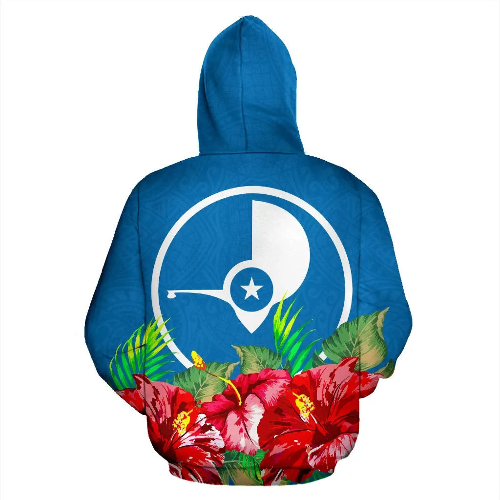 Yap Polynesian Hoodie Flag Hibiscus